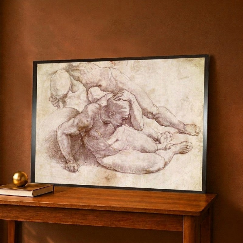 Study of Three Male Figures Canvas Wall Painting - 18 x 12 Inches