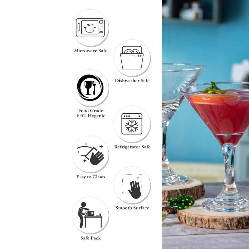 Pasabahce Mixii Martini Whiskey Glasses (190 mL) - Set Of Six media 6