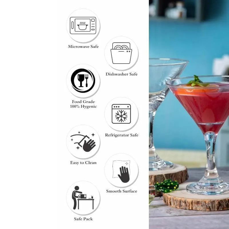Pasabahce Mixii Martini Whiskey Glasses (190 mL) - Set Of Six media 6