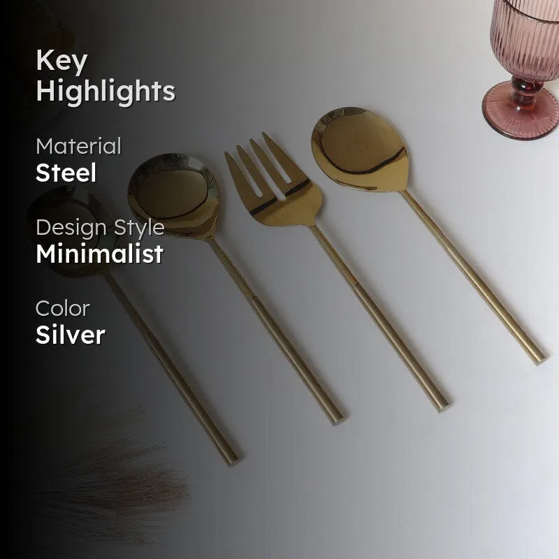 Elegant Steel Cutlery Set - Set Of Four media 2