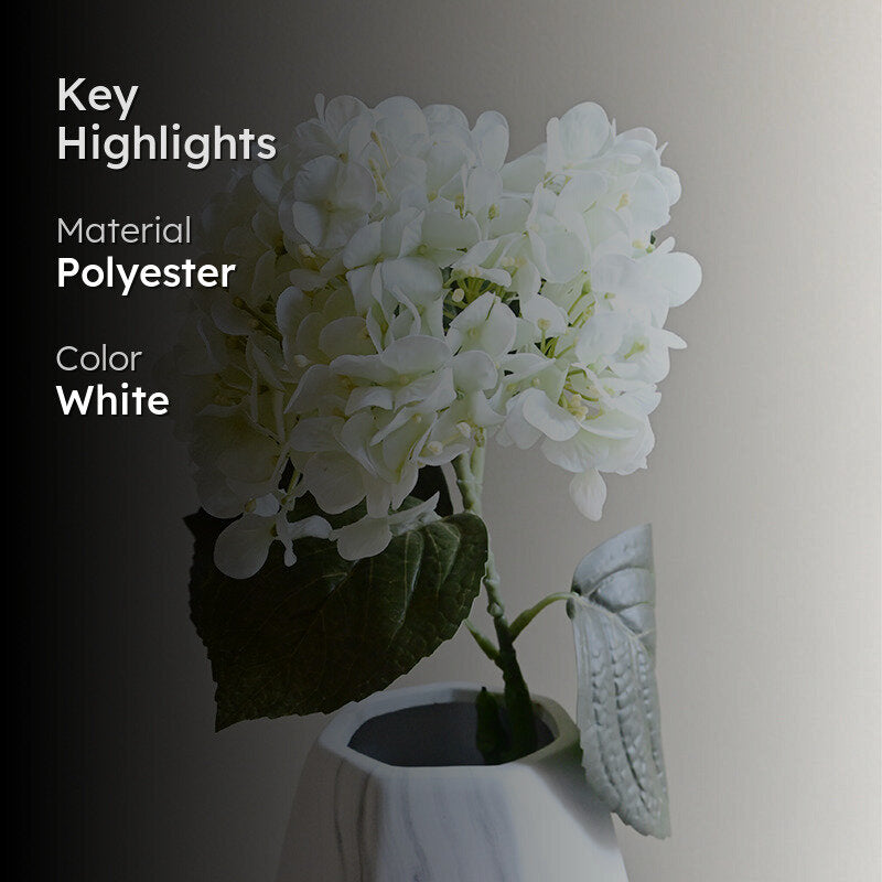 Caelia Artificial Hydrangea Stick - White media 2