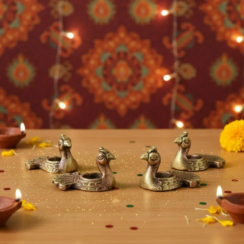 Neck Peacock Tea Light Holder - Set Of Four media 3