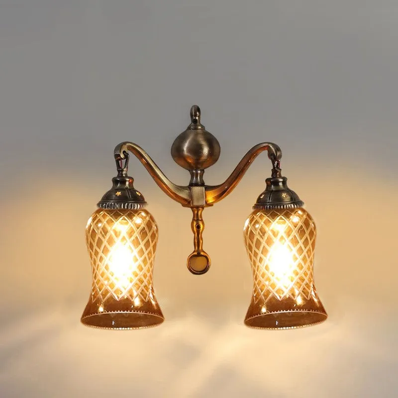 Honey Glow Swan Neck Amber Glass Wall Lamp media 6