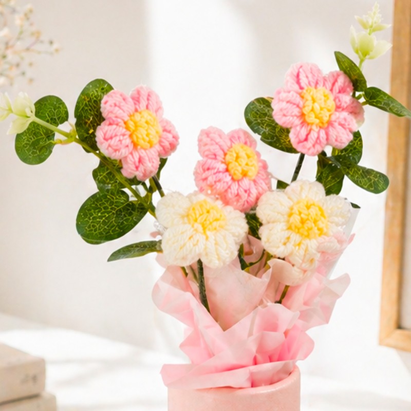 PrimeCraft Crochet Artificial Flower - Pink media 6