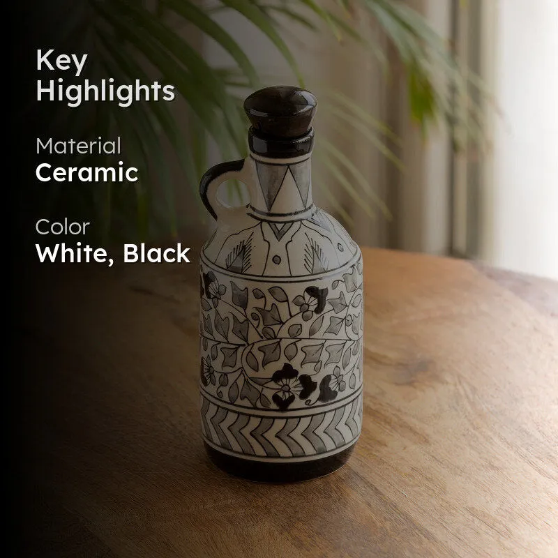 Mughal Musca Handpainted Oil Dispenser (Grey) - 900 ML media 2