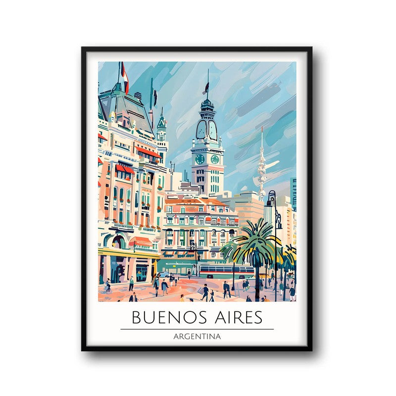 Vintage Buenos Aires Framed Canvas Wall Painting media 5