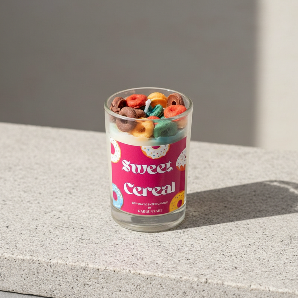 Sweet Cereal Scented Candle - Vanilla, Cinnamon, Rose
