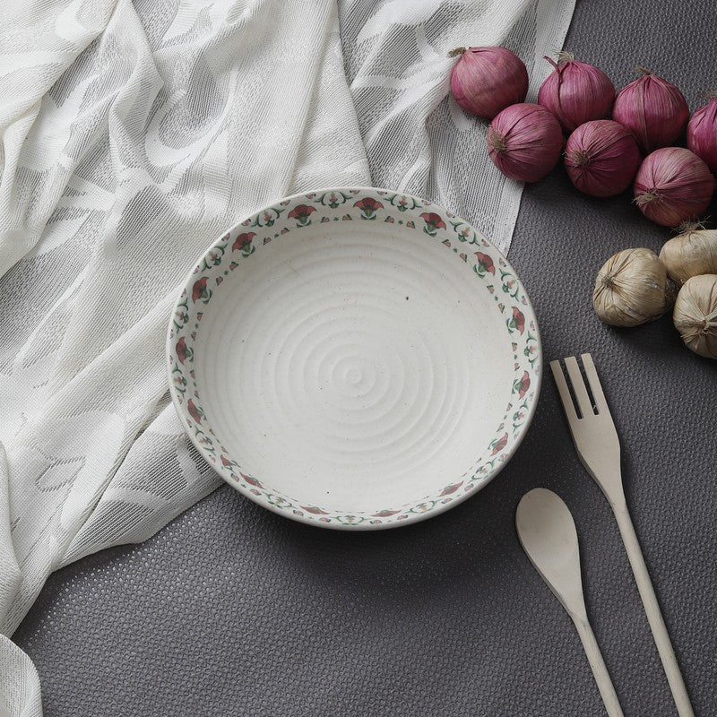 Rosette Multicolor Stoneware Snack Bowls - 1400 ML