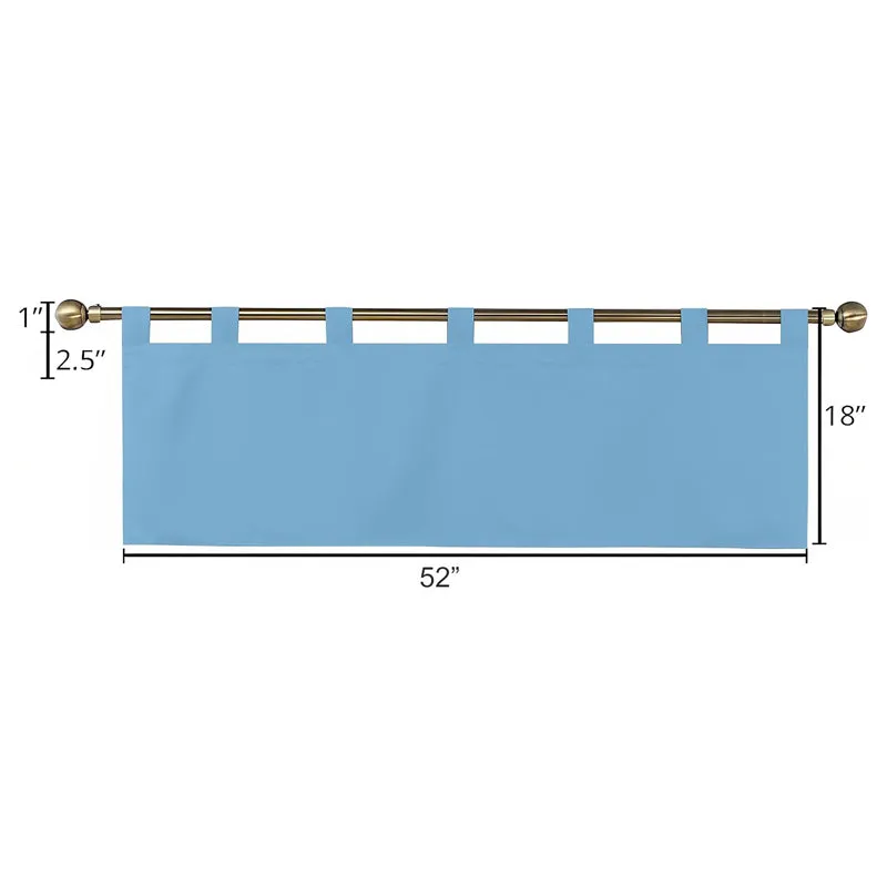 Tab Tale Flat Curtain Valance (Sky Blue) - Set Of Two media 9