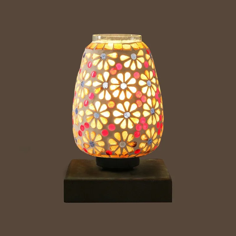 Mirano Glass Table Lamp With Wooden Base - Multicolor media 7