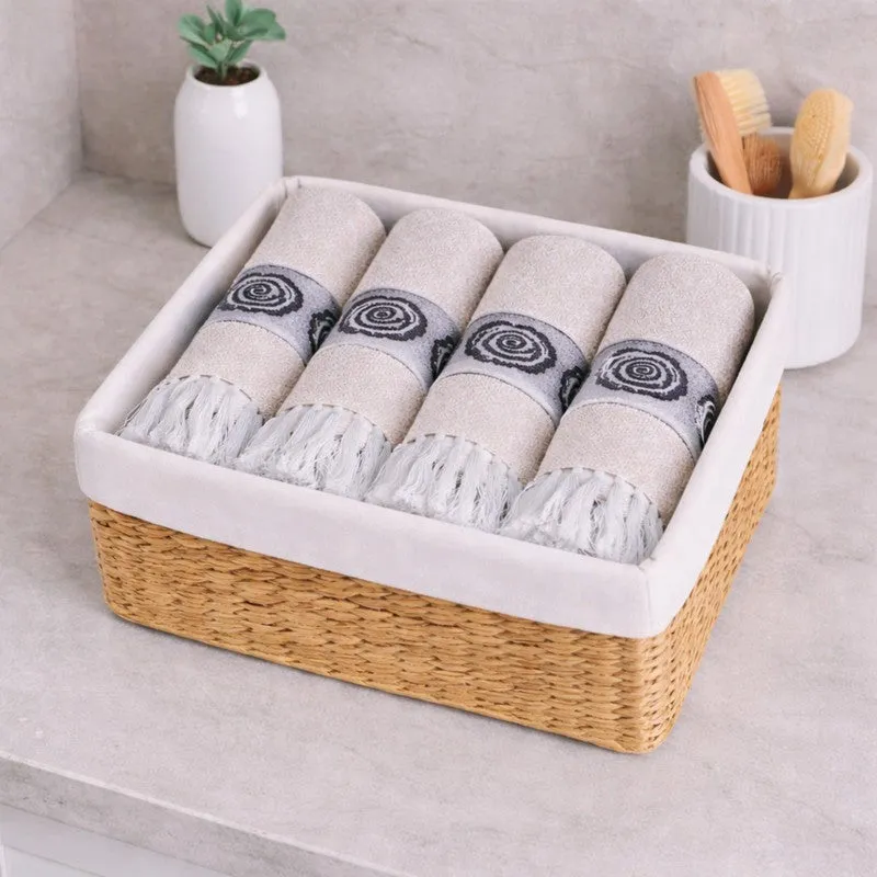 Rosette Cotton Hand Towel (Navy) - Set Of Four media 1