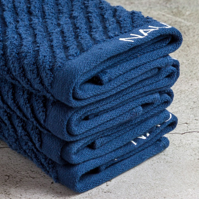 Nautica Dove Cotton Hand & Face Towel (Dark Blue) - Set Of Four media 5