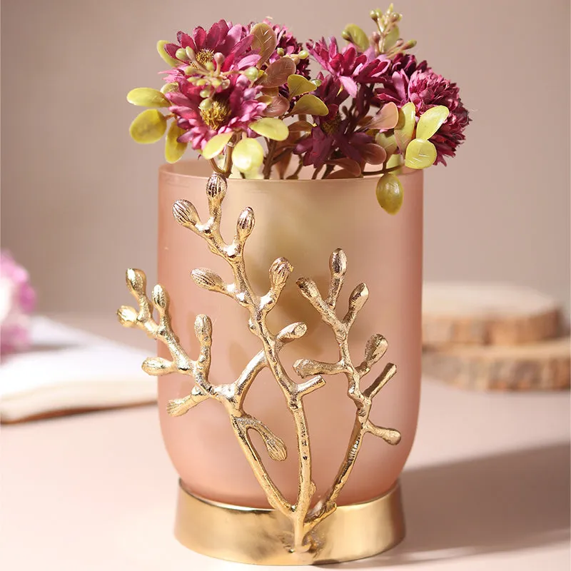 Roscoe Gemma Vase - Peach & Gold media 1