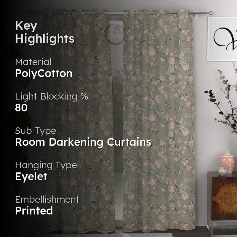 Floral Bloomscape Drape Curtains - Set of Two media 2