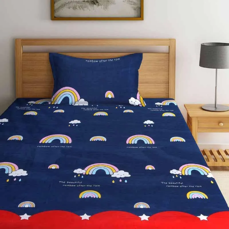 Mirthful Rainbows Bedsheet - 180 GSM media 1
