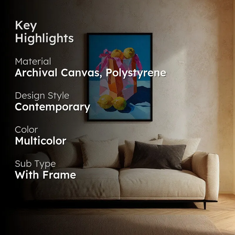 Citrus Canvas Canvas Wall Painting - Black Frame media 2
