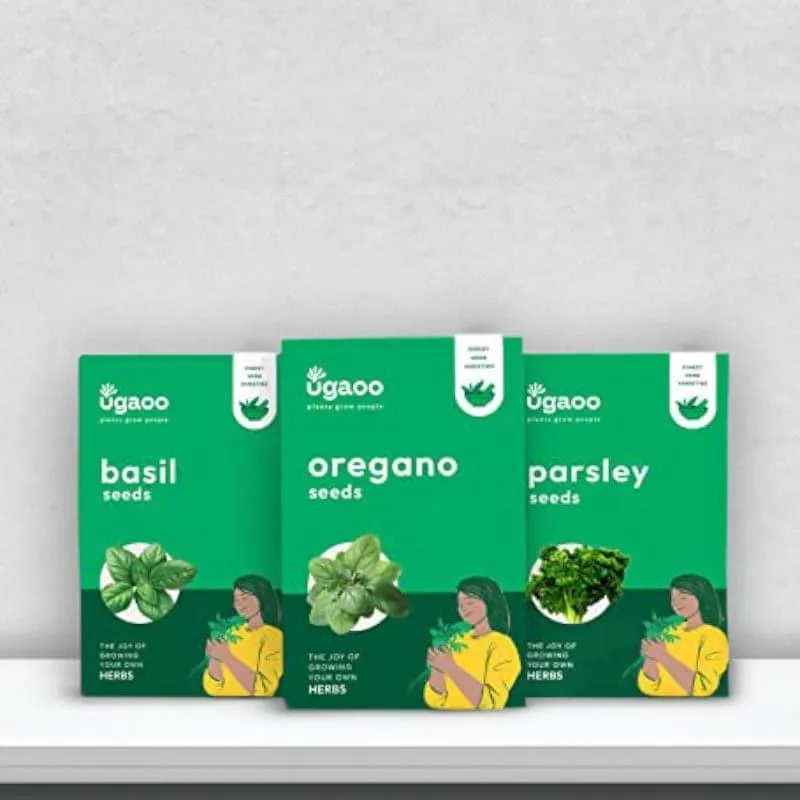 Ugaoo Herb Seeds (Italian Basil, Oregano, Parsley) - Set Of Three media 1