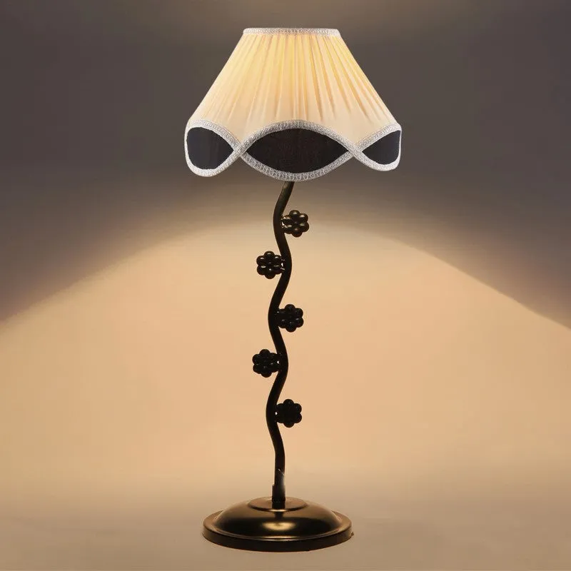 Stellarae Cotton Table Lamp With Iron Base - Ivory media 5