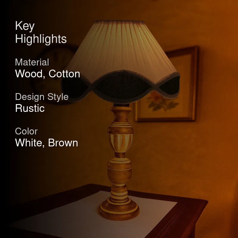 Zenrae Pleatoq Wooden Table Lamp - White media 2
