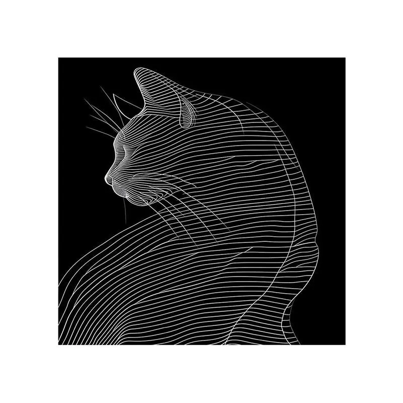 Cat Line Art Wall Painting media 5