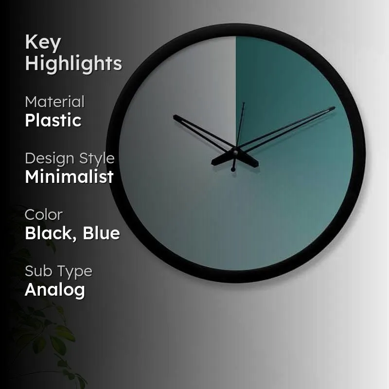 Ombre Wall Clock - Black media 2