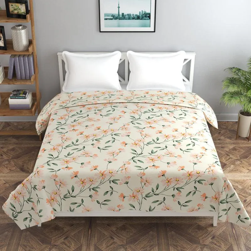 Blush Meadow Floral Cotton Duvet Cover - 210 TC media 5