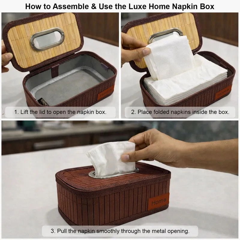 EcoNest Bamboo Tissue Holder - Brown media 6