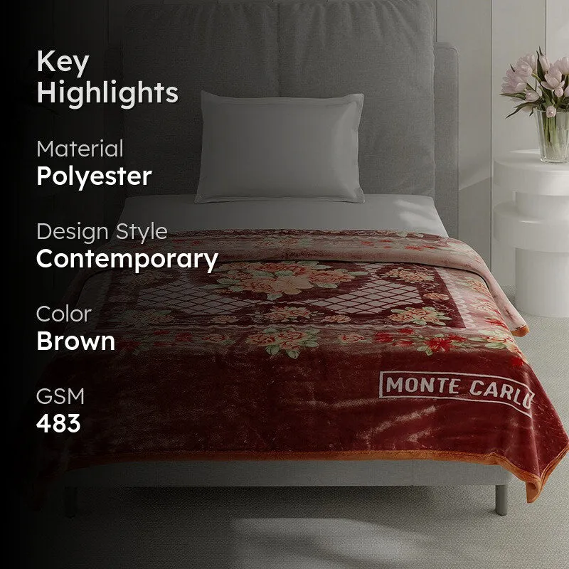 Monte Carlo Blooming Serenity Blanket (Brown) - 483 GSM media 2