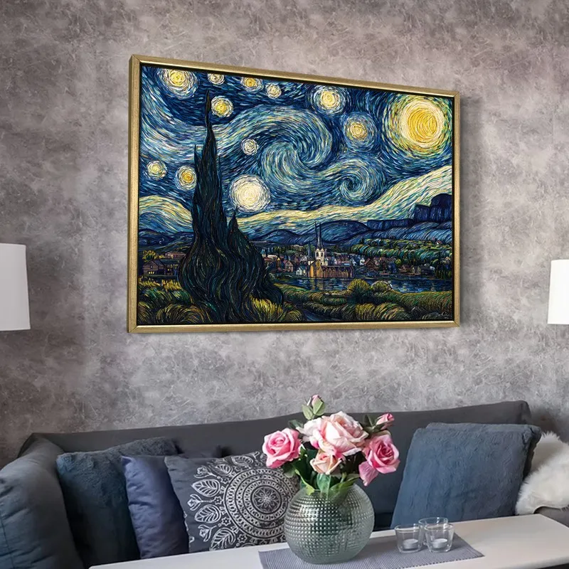 Midnight Whirl Canvas Wall Painting With Frame media 6