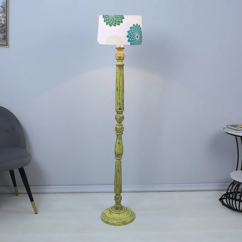 Akari Dune Printed Mango Wood Floor Lamp media 3