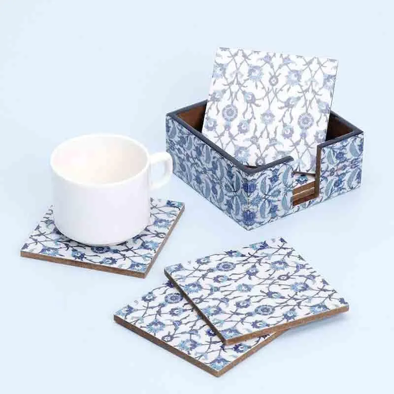 Indigo Florets Coasters - Set Of Four media 1