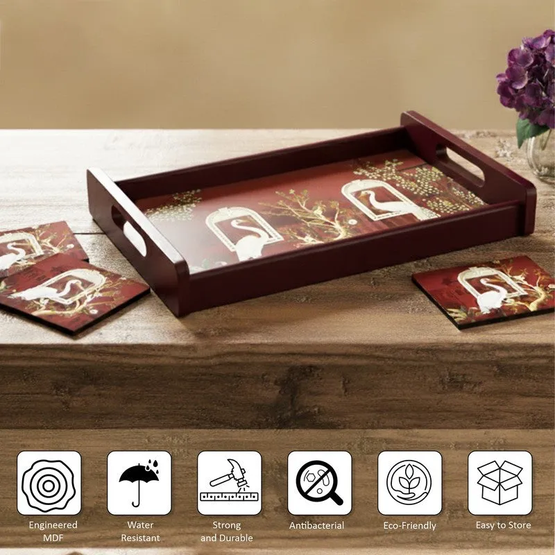 Rustique Serving Tray with 4 Coasters - Five Piece Set media 6