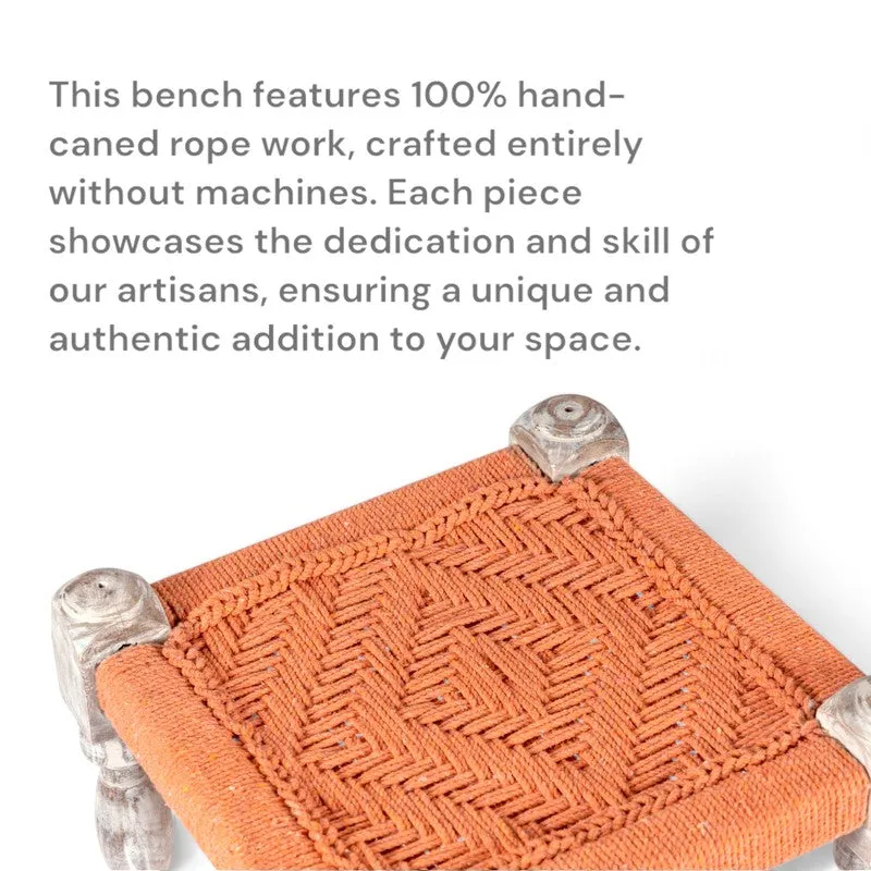 Jexon Sheesham Wooden Bench - Orange media 8
