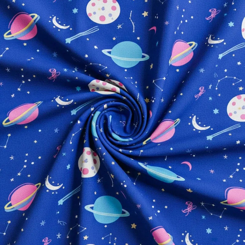 Galaxy Ride Kids Neon Print Cotton Bedsheet (Blue) - 144 TC media 5
