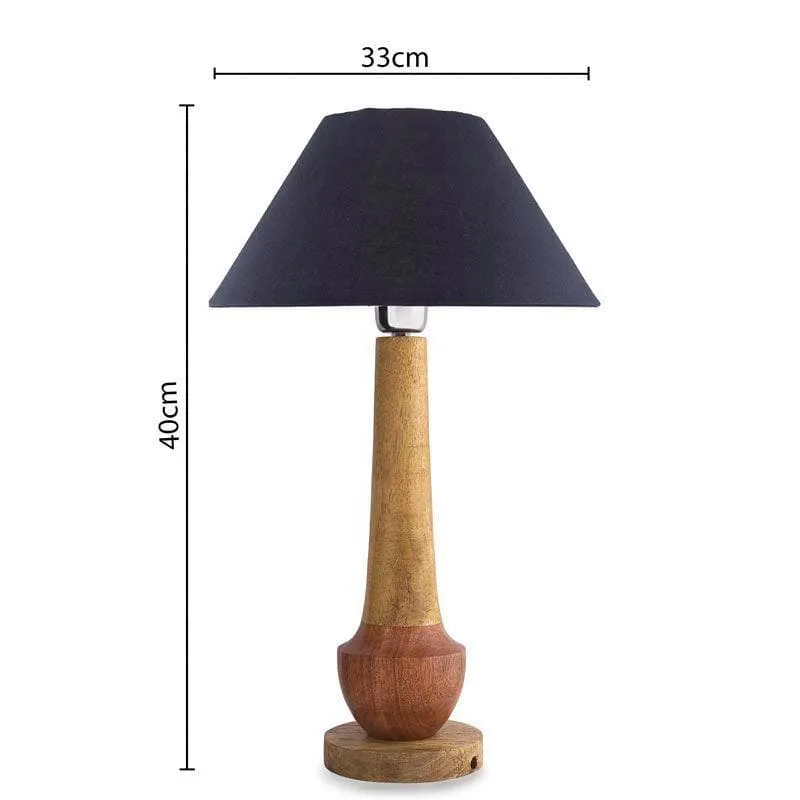 Classic Cubist Fabric Table Lamp With Conical Shade - Brown,Black media 4