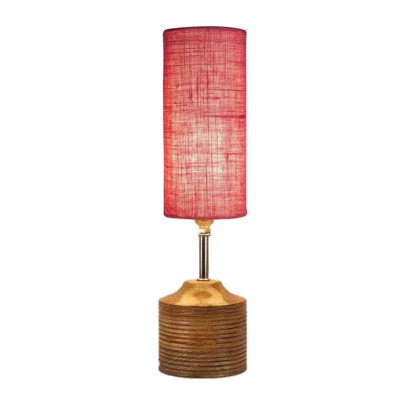 Woody Fabric Table Lamp - Pink,Brown media 5