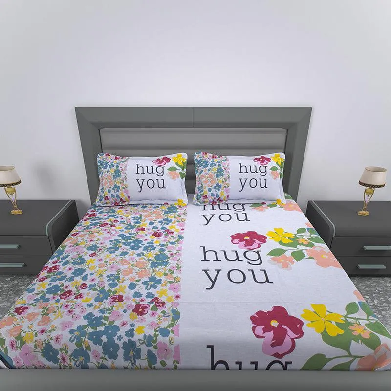 Fleur Jardin Hugs Floral Cotton Bedsheet - 144 TC media 7