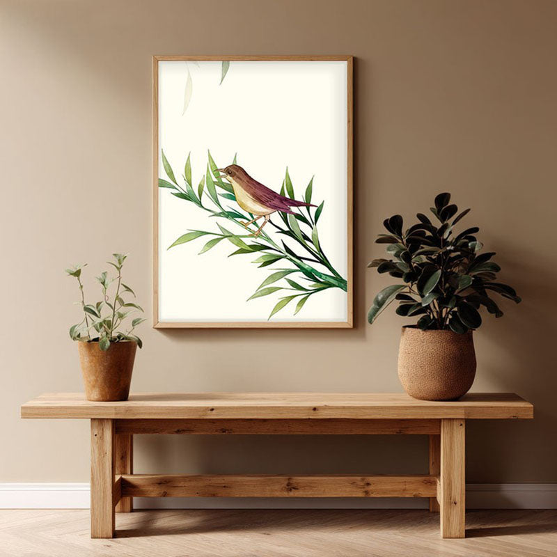 Wing & Willow Botanical Archival Paper Wall Art - Natural Brown Frame