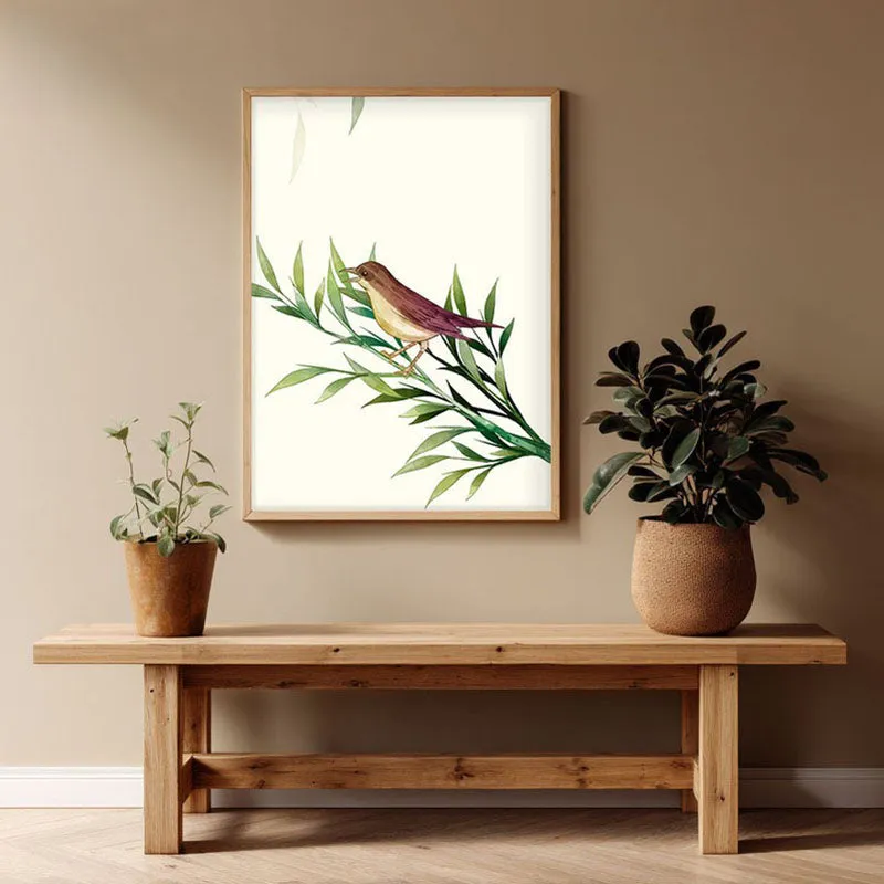 Wing & Willow Botanical Archival Paper Wall Art - Natural Brown Frame media 1