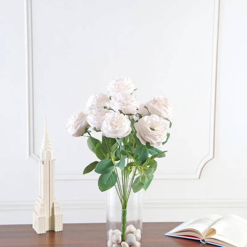 Petalisse Rose Fabric Artificial Flower - White media 3