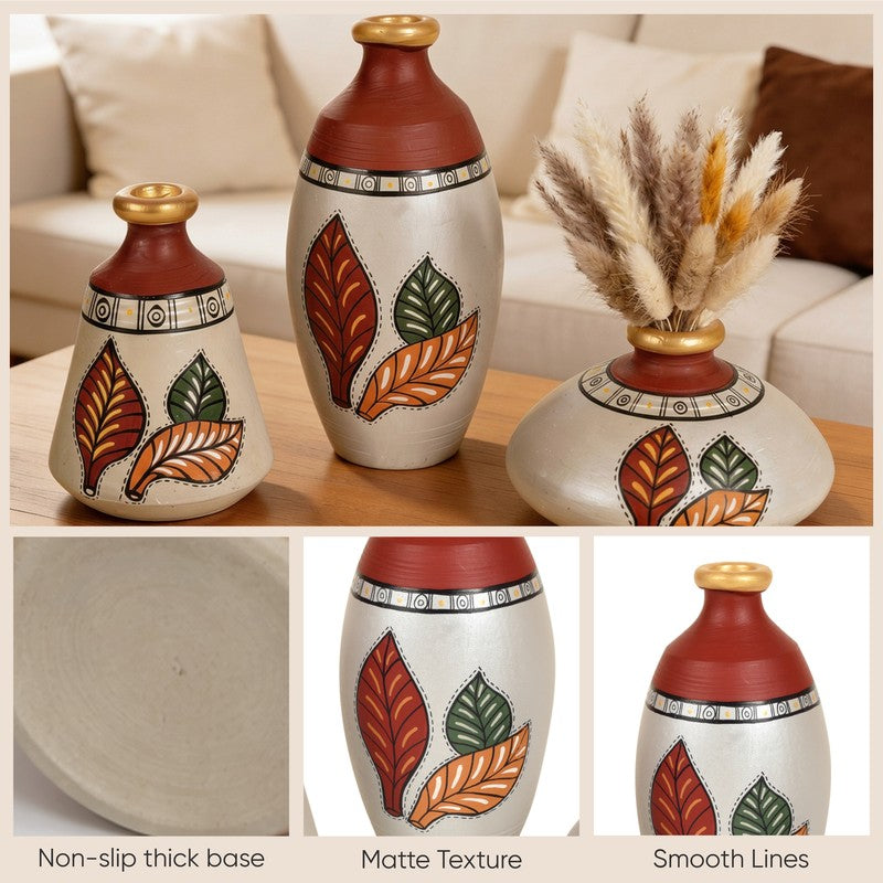 Musike Tribal Terracotta Vase - Set Of Three media 7