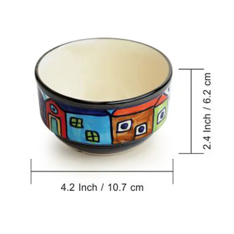 Coastal Cottage Handpainted Ceramic Soup Bowl With Spoon (260 ML) - Eight Piece Set media 7