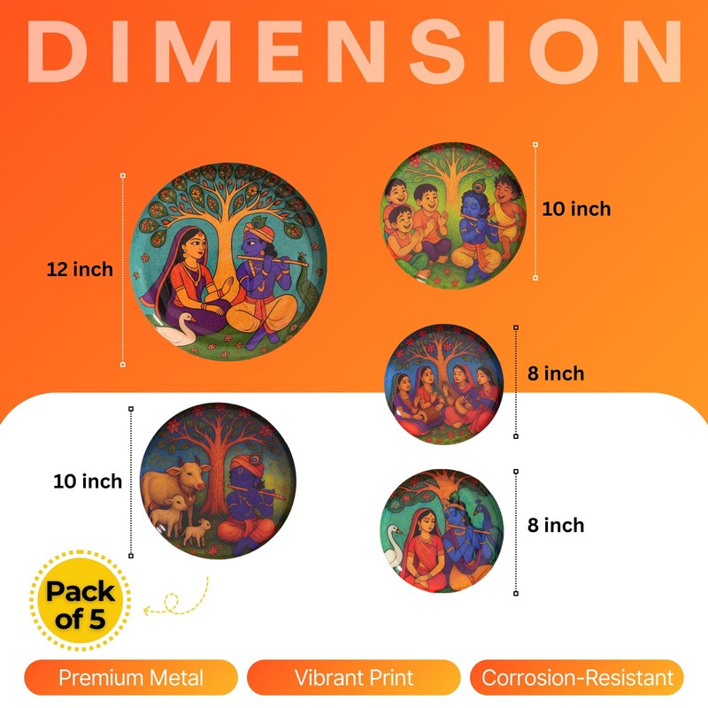 Shyam Leela Wall Plates - Set of Five media 13