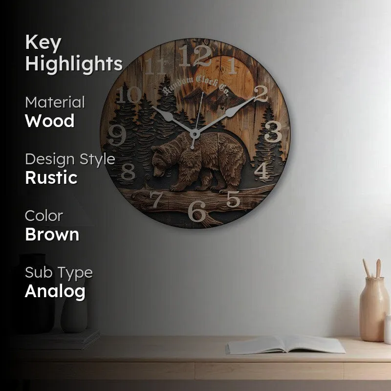 Tempo Aura Analog Wooden Wall Clock media 2