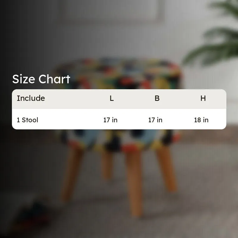 Colorway Abstract Velvet Ottoman - Multicolor media 8