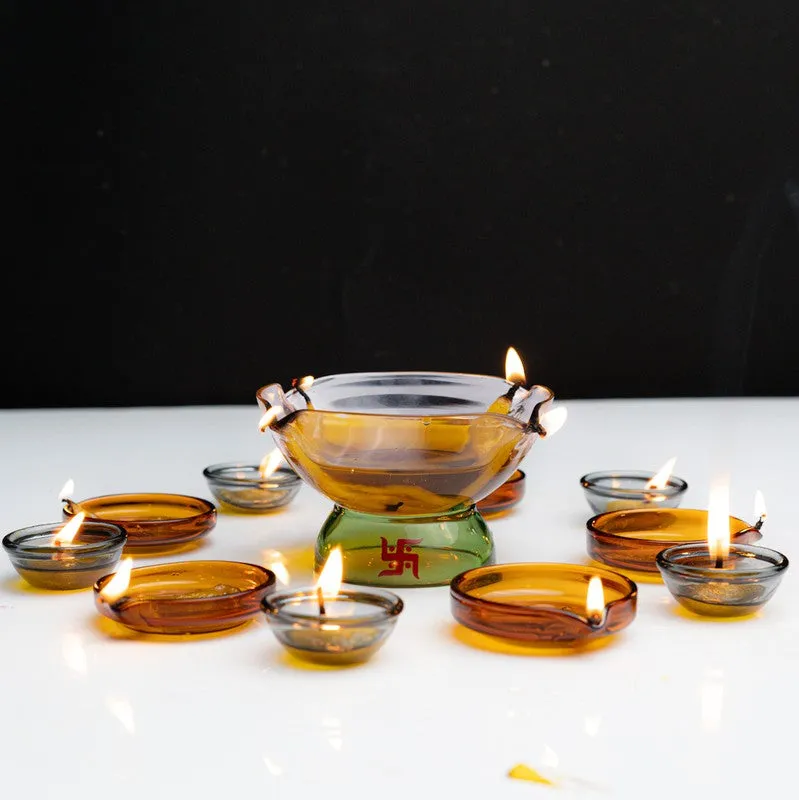 DeepVeda Elegant Handmade Diya - 11 Piece Set media 6