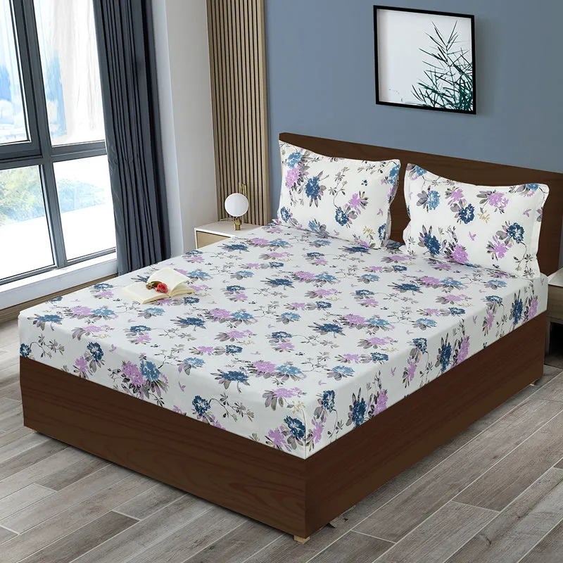 Swayam Ruvo Rosa Cotton Bedsheet (Purple) - 200 TC media 3