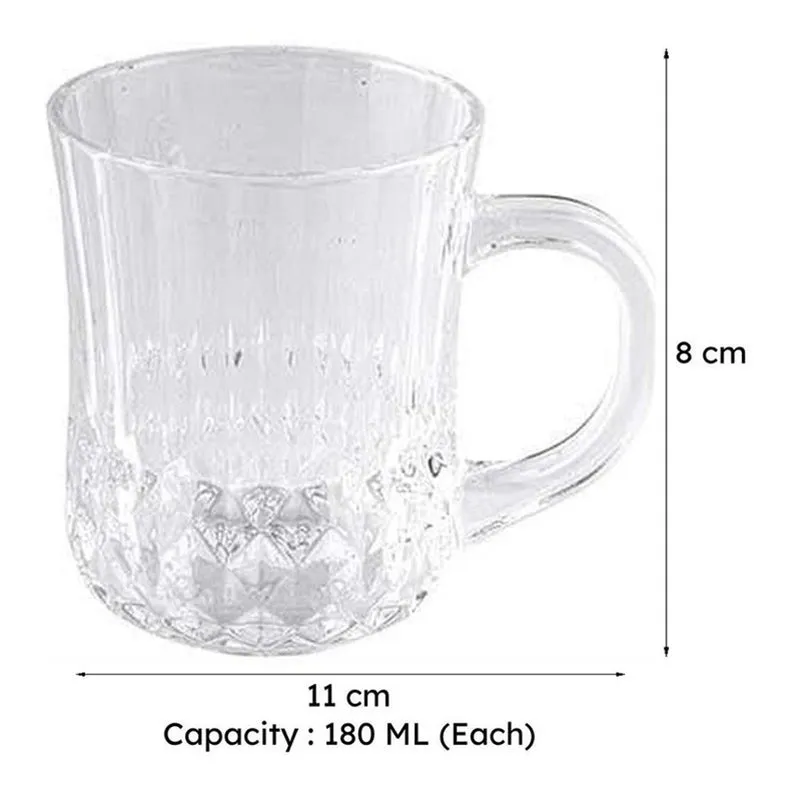 Crux Glass Tea Cup (180 mL Each) -  Set of Six media 7