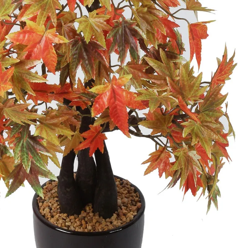 Artificial Multicolor Maple Bonsai Plant With Ceramic Pot - 1.3 Feet media 4