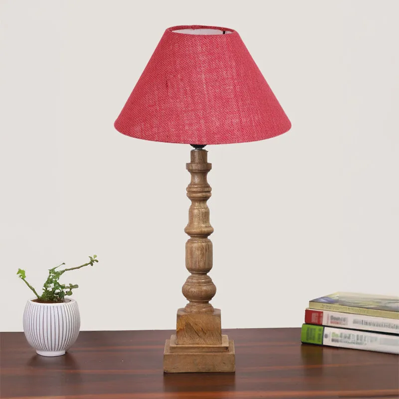 Sienna II Arbor Wooden Table Lamp - Pink,Brown media 3